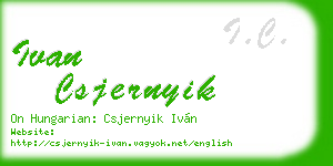 ivan csjernyik business card