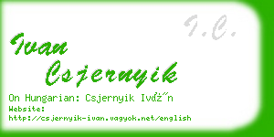 ivan csjernyik business card